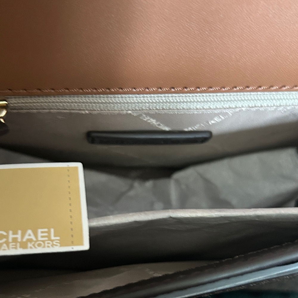 Michael Kors Greenwich small Brown and Tan signature Logo-Accent Crossbody Bag - Picture 8 of 8